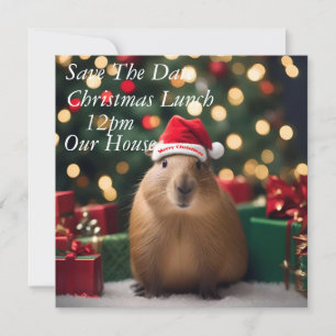 "Capybara Claus: A Festive Bokeh Wonderland" Save The Date