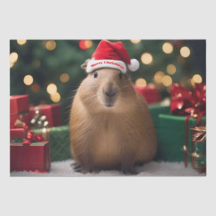 "Capybara Claus: A Festive Bokeh Wonderland" Tissue Paper