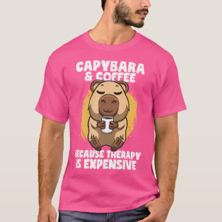 Capybara Coffee Cute Capybara Zoology Zoo Animals  T-Shirt