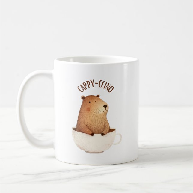  Capybara coffee mug, Cappyccino Mug (Left)