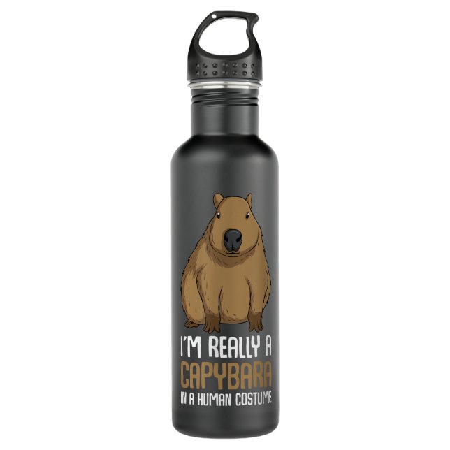 Capybara Costume Girls Boys Women  710 Ml Water Bottle (Front)