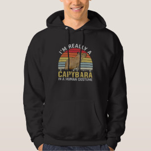 Capybara Costume Girls Boys Women i m really capyb Hoodie