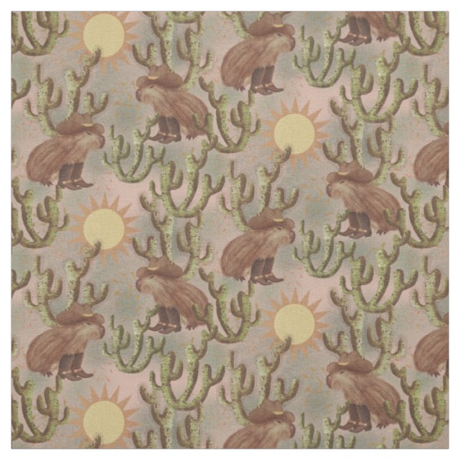 Capybara Cowboy Jane- whimsical wildlife Fabric (Swatch)