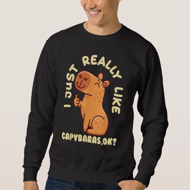 Capybara  Cute Capybaras Rodent Animal Capybara Sweatshirt (Front)