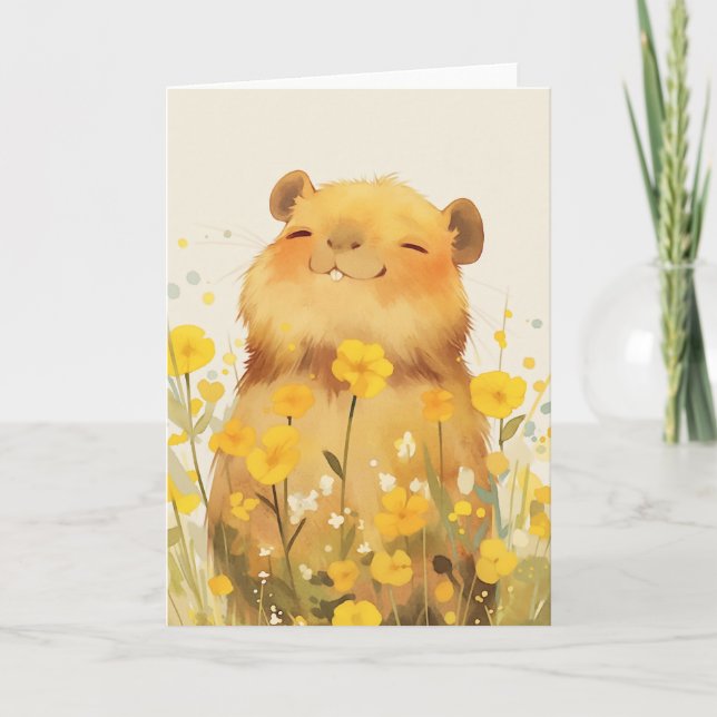 Capybara Cute Smile Card (Front)