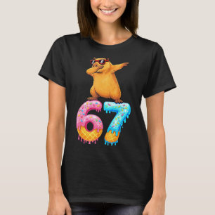 Capybara Dabbing 67 Ice Cream Drip 67 Birthday Boy T-Shirt