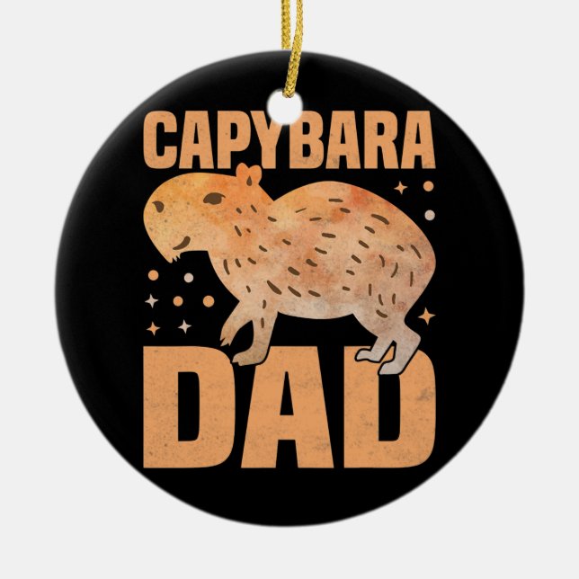 Capybara Dad Funny Cavies Rodent Capybara Lover Ceramic Tree Decoration (Front)