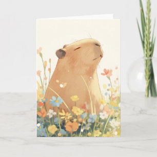 Capybara Daydreaming Card