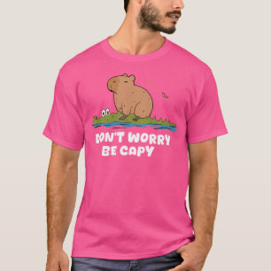 Capybara Don'T Worry Be Capy Capybara Riding Croco T-Shirt
