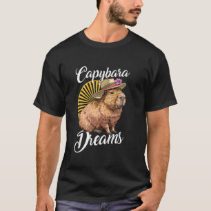 Capybara dreams cute Capybara wearing a hat vintag T-Shirt