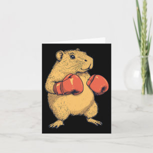 Capybara Dressed As A Boxer Funny Boxing Card