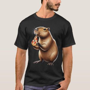 Capybara Eating Pizza Capybara Pizza Lover T-Shirt