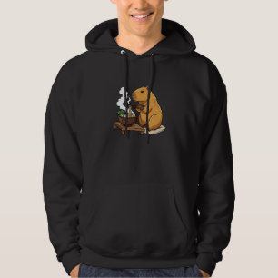 Capybara Eating Ramen Cute Kawaii Kid Animal Noodl Hoodie