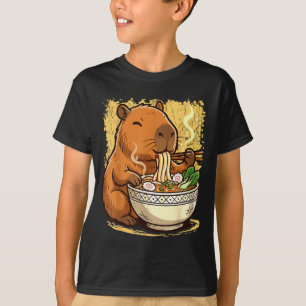 Capybara Eating Ramen Noodles  T-Shirt