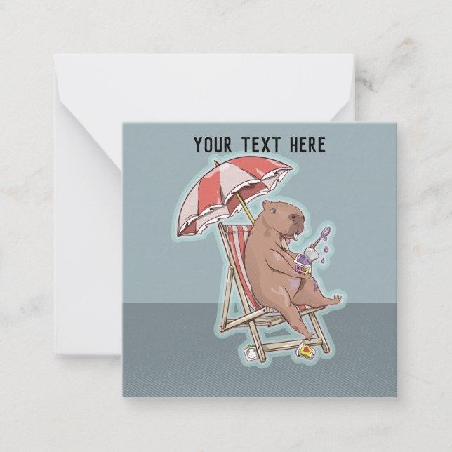 Capybara Eating Yogurt Card (Front)