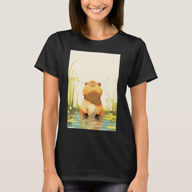 Capybara Enjoying the Water T-Shirt (Front)