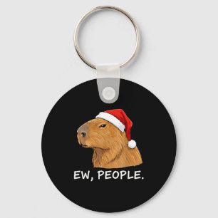 Capybara Ew People Christmas Funny Sarcastic Humor Key Ring