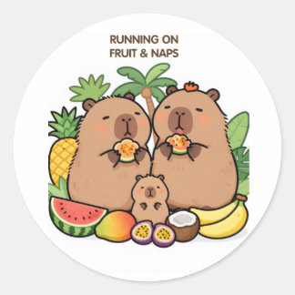 Capybara Family Fruit & Naps Sticker