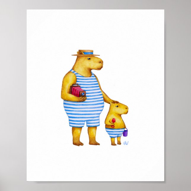 Capybara Father and Son 8 x 10 Print (Front)