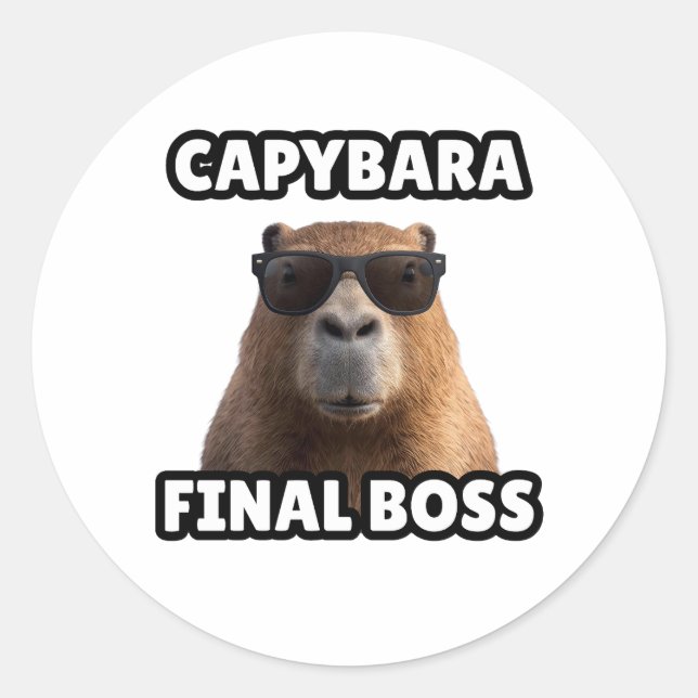Capybara Final Boss Funny Sticker (Front)