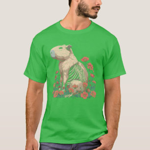 Capybara Floral Skeleton Flower Animal vintage T-Shirt