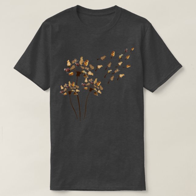 Capybara Flower Fly Dandelion Capybara Funny Capyb T-Shirt (Design Front)