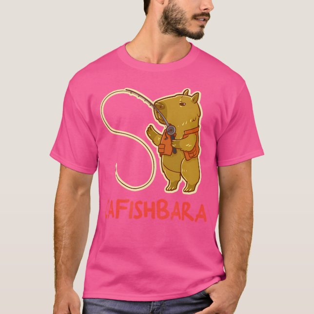 Capybara Funny Cafishbara Fishing Capybara T-Shirt (Front)