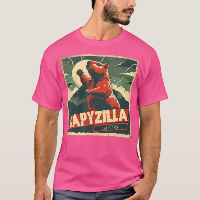 Capybara Funny Capybara Rodent Capyzilla Funny T-Shirt (Front)