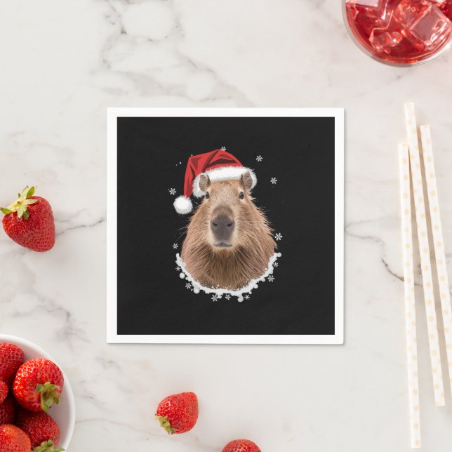 Capybara Funny Christmas  Napkin (Insitu)