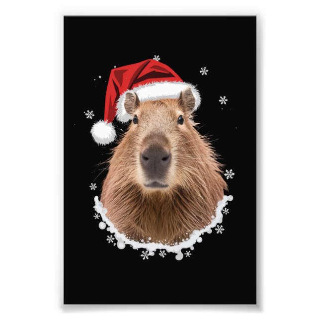 Capybara Funny Christmas  Photo Print (Front)