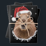 Capybara Funny Christmas  Wrapping Paper Sheet<br><div class="desc">Capybara Christmas</div>