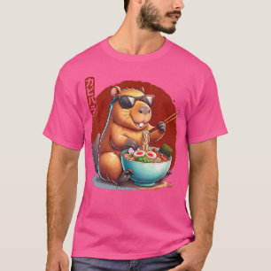 Capybara Funny Ramen Capybara Rodent Kawaii Anime T-Shirt