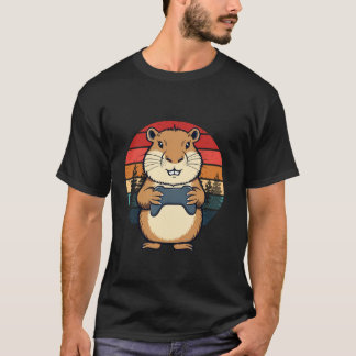 Capybara Funny Retro Video Games for Kids Men Wome T-Shirt