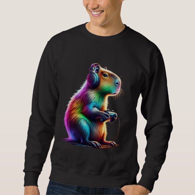 Capybara Funny Video Games Capybara   1 Sweatshirt (Front)