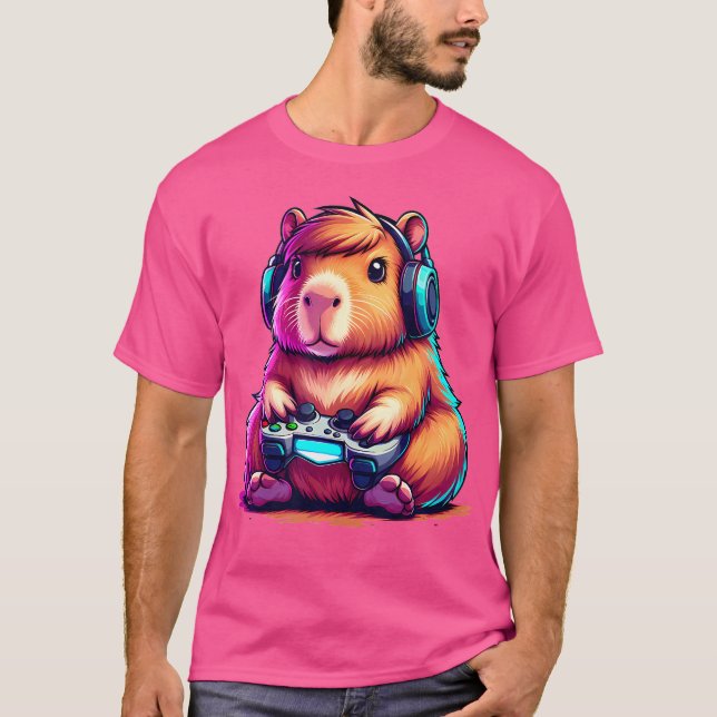 Capybara Funny Video Games Capybara T-Shirt (Front)
