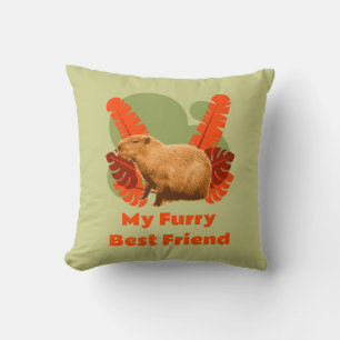 Capybara Furry Best Friend Tropical Animal Cushion
