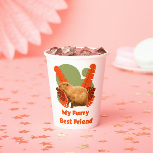 Capybara Furry Best Friend Tropical Animal Paper Cups