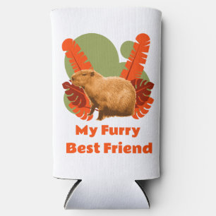 Capybara Furry Best Friend Tropical Animal Seltzer Can Cooler