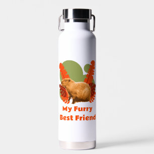 Capybara Furry Best Friend Tropical Animal Water Bottle
