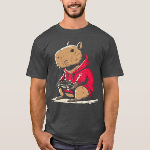 Capybara Gamer Funny Video Gaming Capy Rodent Boys T-Shirt