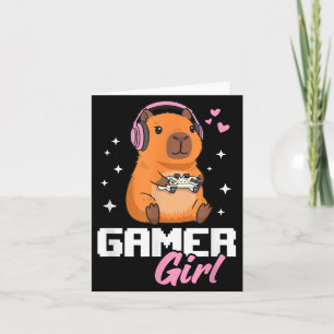 Capybara Gamer Girl Gaming  Card