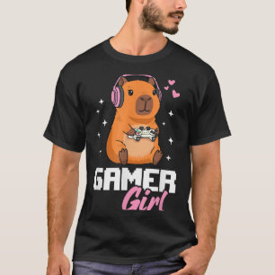Capybara Gamer Girl Gaming  T-Shirt