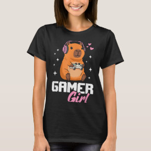 Capybara Gamer Girl Gaming  T-Shirt