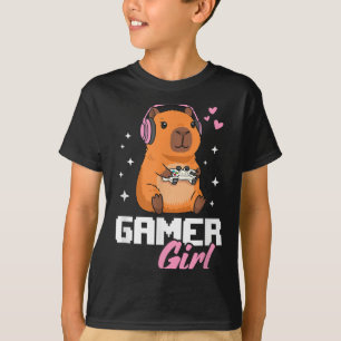 Capybara Gamer Girl Gaming  T-Shirt
