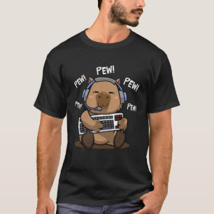 Capybara Gamer  Graphic Gnawer Capibara T-Shirt
