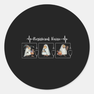 Capybara Ghost Stethoscope Registered Nurse Spooky Classic Round Sticker