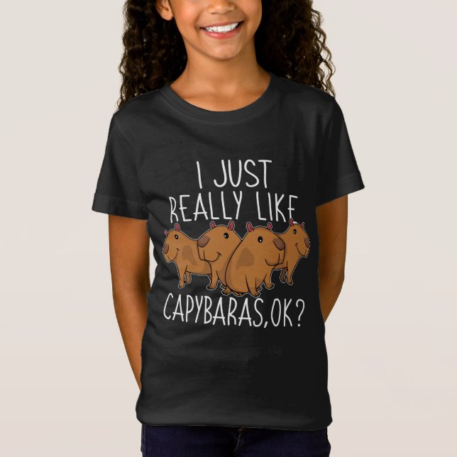 Capybara Gift Kids Women Cute Capybara T-Shirt (Front)