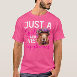 Capybara Girls Women Just A Girl Who Loves Capybar T-Shirt