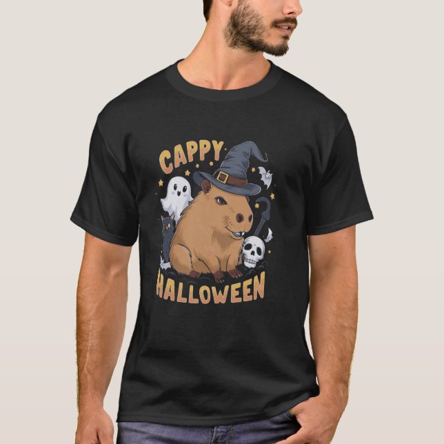 Capybara Halloween Cowboy T-Shirt (Front)