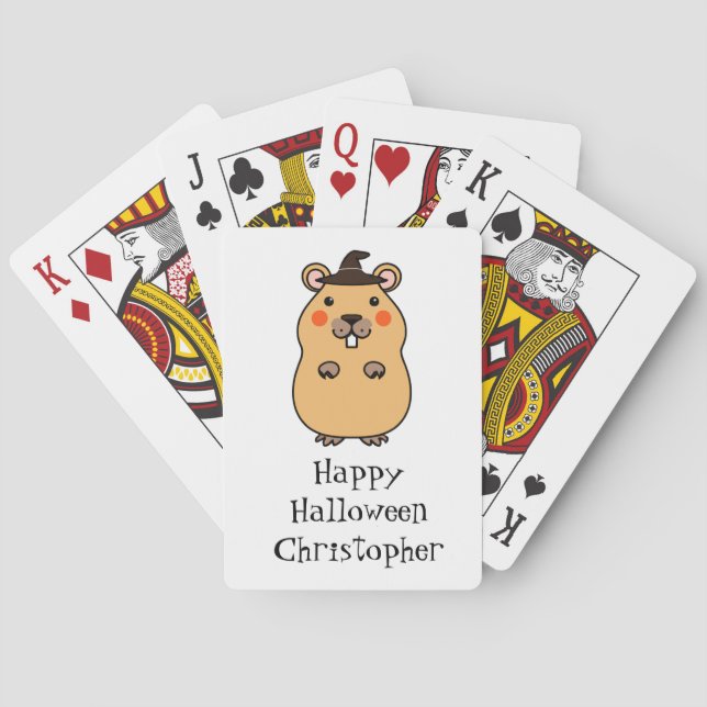Capybara Halloween Playing Cards (Back)